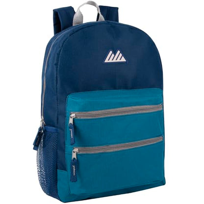 Summit Ridge Colorful Big Backpack for School Kids, Multi Pocket Backpack for Elementary, Middle School Girls, Boys with Padded Straps (Ocean/Blue) - color: Ocean/Blue