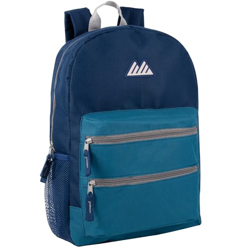 Summit Ridge Colorful Big Backpack for School Kids, Multi Pocket Backpack for Elementary, Middle School Girls, Boys with Padded Straps (Ocean/Blue) - color: Ocean/Blue