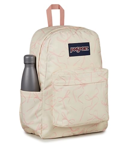 JanSport SuperBreak Plus Backpack with Padded 15-inch Laptop Sleeve and Integrated Bottle Pocket - Spacious and Durable Daypack for Work and Travel - Rows Of Bows - color: Rows of Bows