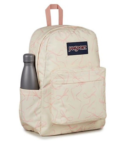JanSport SuperBreak Plus Backpack with Padded 15-inch Laptop Sleeve and Integrated Bottle Pocket - Spacious and Durable Daypack for Work and Travel - Rows Of Bows - color: Rows of Bows