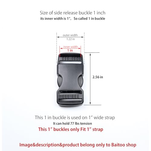 Side Release Buckles Heavy Duty Plastic Buckle Snap Clips Clasps Backpack Buckle Replacement for Strap - style: 1 Inch - 2sets
