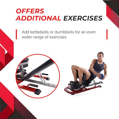 Stamina X 4-in-1 Fitness Bench - Adjustable Weight and Foldable Exercise Bench Roman Chair with Smart Workout App - Up to 250 lbs Weight Capacity | Adjustable Weight and Foldable Exercise Bench Roman Chair with Smart Workout App; Up to 250 lbs Weight Capa