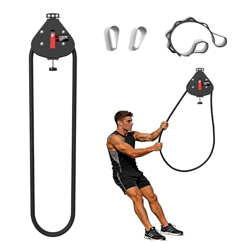 Endless Rope Trainer, Portable Pulley System with Adjustable Resistance, Home Gym Suspension Infinity Rope with 14 FT Closed-Loop, for Grip, Arms, Back, Body Coordination Exercises