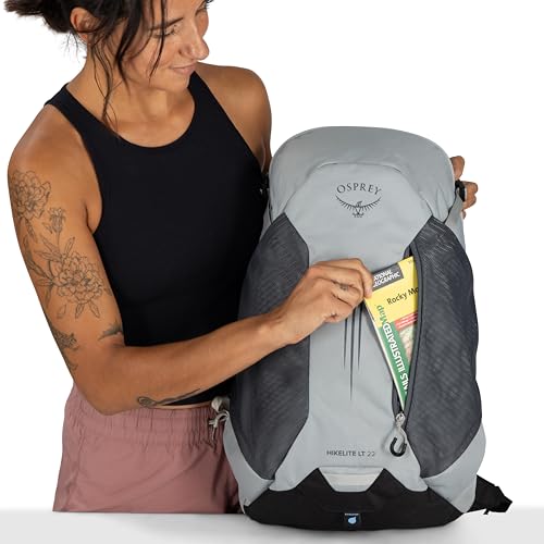 Osprey Hikelite LT 22L Hiking Backpack - Lightweight Travel Daypack with Rain Cover for Men and Women, Cascade Blue - color: Cascade Blue, style: 22l
