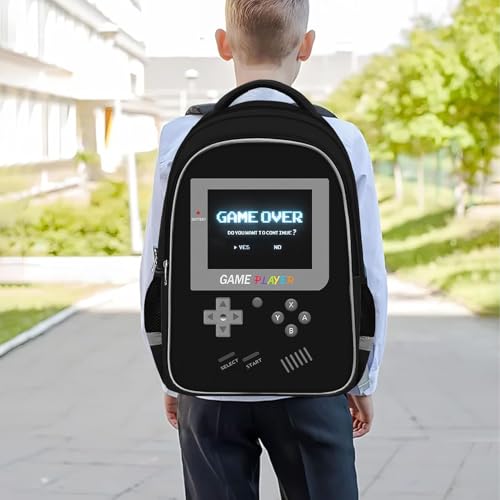 Backpack for School Boys,Gamer Boys Backpack for Elementary Middle School,Student Bookbag for Ages 6-18 Kids Children Teens,17″ Video Game Bookbag Travel Back Pack - color: Game Backpack-black