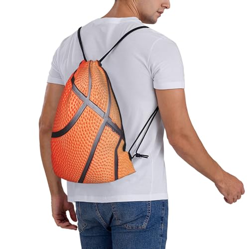Basketball Drawstring Bag Sport Gym Backpack Beach Travel Sack Draw String Yoga Bag For Men Women - color: Basketball