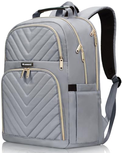 Laptop Backpack Women Big Student Bookbag Middle High School Teen Girls - color: Grey, size: 15.6 Inch