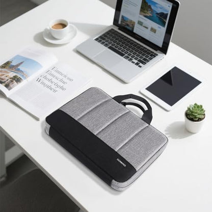 DOMISO MacBook Air 15 Case M3 2023-2024 Heavy-Duty Laptop Sleeve with Comfort Grip Handle Water-Resistant & Shock-Absorbing for 15.6" MacBook Air, Grey