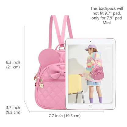 KL928 Girls Mini Backpack Bowknot Polka Dot Cute Small Daypacks Convertible Shoulder Bag Purse for Women - color: Dx-pink