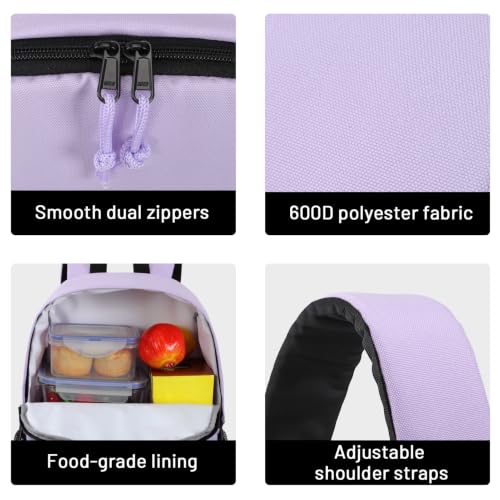 MIER Insulated Backpack Cooler Small Leakproof Lightweight Cute for Women Men to Work, Picnics, Camping, Park Day Trips, 15 L - color: purple