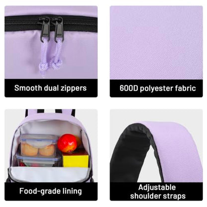 MIER Insulated Backpack Cooler Small Leakproof Lightweight Cute for Women Men to Work, Picnics, Camping, Park Day Trips, 15 L - color: purple