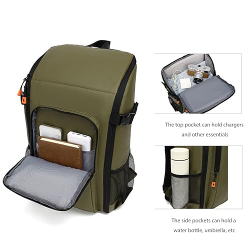 Asixxsix Outdoor Camera Backpack, Bag Professional for DSLR Mirrorless Camera Water Proof, Large Capacity Removable bag with Seven Removable Dividers and Several Pockets for Outdoor