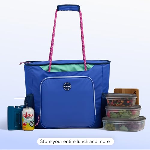 Igloo Soft Cooler Bag | Summit Series | Insulated Cooler Tote | Backpack Cooler - color: Electric Indigo 30 Can