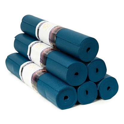 Voyage Yoga Mat, 6 Pack, 72" x 24" Professional Studio and Gym Bulk Yoga Mats, 5mm Thick, Durable, Anti-Tear, Non Slip Fitness and Exercise Mats - color: Oceanside