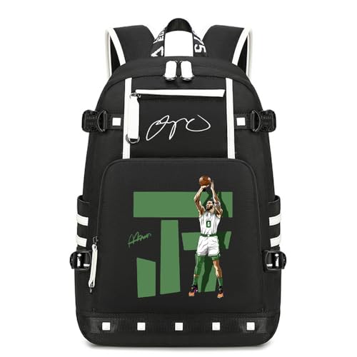 Basketball Player Tatu-m 0 Student Backpack Men's and Women's Laptop Backpack Ultralight Travel Backpack Schoolbag (Black1) - color: Black1