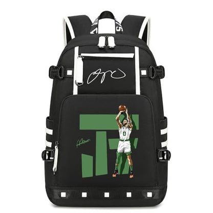 Basketball Player Tatu-m 0 Student Backpack Men's and Women's Laptop Backpack Ultralight Travel Backpack Schoolbag (Black1) - color: Black1