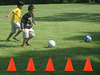 [ 48 Pack ] 7 Inch Plastic Traffic Cones Field Marker Cones Sport Training Traffic Cone Sets for Skate Soccer Indoor/Outdoor Agility Training & Festive Events Physical Education Flexible - Orange