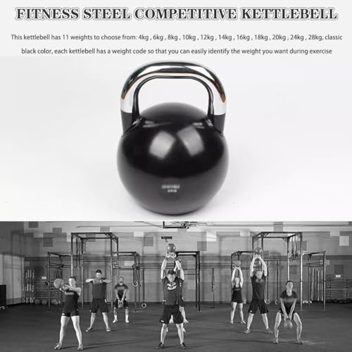 Kettlebell Weights Fitness Steel Competitive Kettle Bells, Muscle Training Dumbbells for Men and Women, Flat Bottom, Gym Exercise Equipment(18kg)