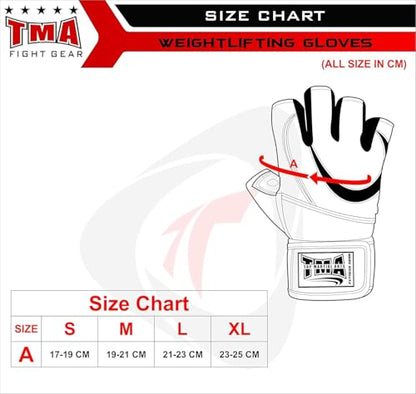 TMA Weight Lifting Gloves for Gym Workout – Cowhide Leather, Long Wrist Support with Anti Slip Palm Protection – Great Grip for Fitness, Bodybuilding, Powerlifting, Strength Training & Exercise - size: Large