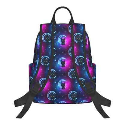 Compact Urban Commute Backpack Space Black Cat, Slim Fit Laptop Daypack for Office Business Casual Daily Wear Men Women - color: Picture (223)