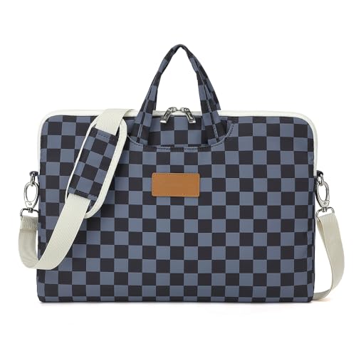 canvaslife Water Black Checker Pattern Laptop Shoulder Messenger Bag for 16 inch and 15.6 inch-16 inch Laptop - color: Black Checker