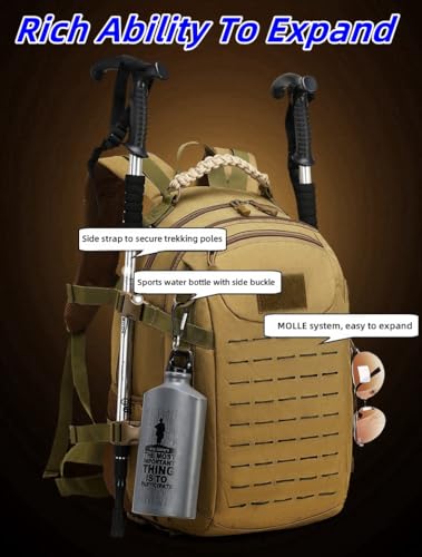 Heavy duty zipper military backpack Outdoor Tactical Backpack，Nylon canvas Knapsack，hiking camping travel Backpack， 3-day backpack，water resistantt (01#khaki) - color: 01#khaki