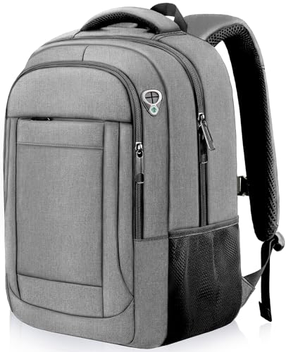 AREYTECO Travel Backpack, 18.4 Inch Extra Large Laptop Backpack Airline Approved, Business Anti Theft Sturdy Work Computer College High School Backpack Bag Fits 18 Inch Notebook for Men Women, Grey - color: Grey, size: 18 Inch