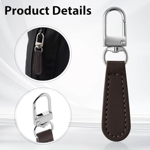 Deoward Zipper Pull Replacement Leather Handle Detachable Zipper Repair Tab for Luggage, Backpacks, Suitcases, Jackets, Purses, Handbags (8 PCS) - style: Leather Handle Zipper Pulls (Coffee Brown)