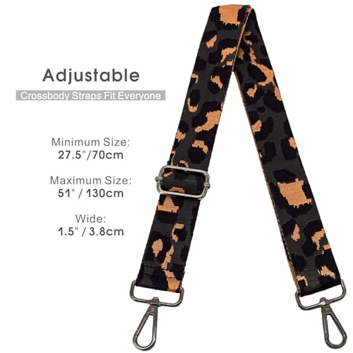Replacement Purse Strap Shoulder Strap Adjustable Crossbody Strap for Women Crossbody Wide Shoulder Bag - color: Black