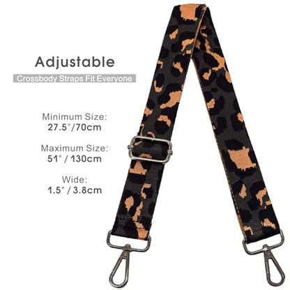 Replacement Purse Strap Shoulder Strap Adjustable Crossbody Strap for Women Crossbody Wide Shoulder Bag - color: Black