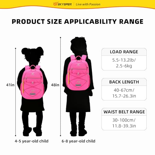 SKYSPER Kids Backpack 12L Children School Bag Child Boy Girl Pack Ages 4-8 for Traveling Day Trips Classes Camping - color: Pink, size: Small
