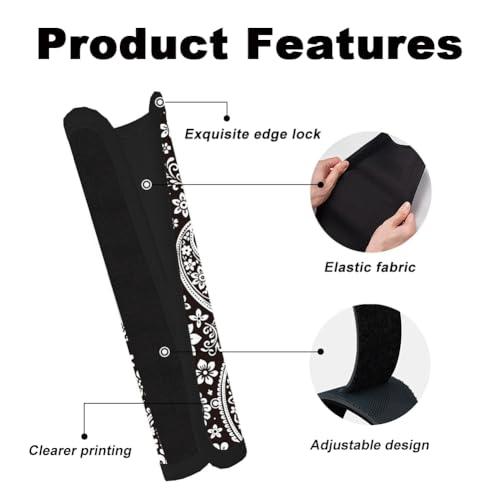 2Pcs Soft Auto Seat Belt Cover Pads, Paisley Boho Car Seatbelt Shoulder Cushion for Comfortable Driving, Compatible with All Cars' Seatbelt and Backpack Straps 11x2.4inch - color: Paisley