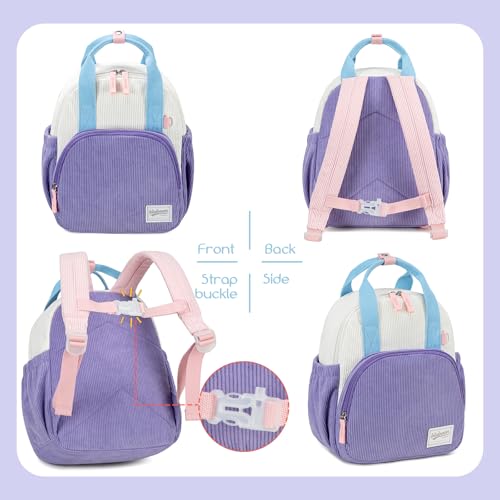 Bluboon Toddler Backpack for Girls Boys 2-4 Cute 12" Preschool Kindergarten Backpacks Kids Daycare Bags School Travel (Purple-blue, Age 2-4 (12" H not Fit A4 Folder)) - color: Purple-blue, size: Age 2-4 (12" H not Fit A4 Folder)