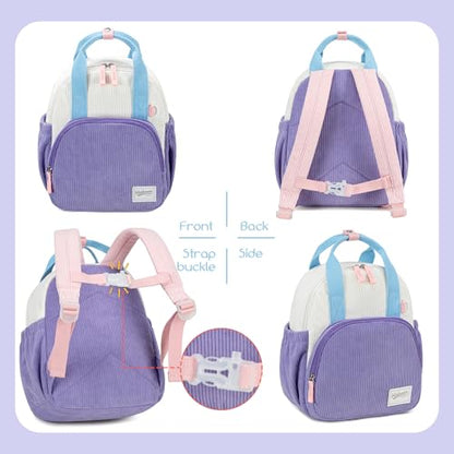 Bluboon Toddler Backpack for Girls Boys 2-4 Cute 12" Preschool Kindergarten Backpacks Kids Daycare Bags School Travel (Purple-blue, Age 2-4 (12" H not Fit A4 Folder)) - color: Purple-blue, size: Age 2-4 (12" H not Fit A4 Folder)