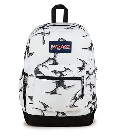 JanSport Cross Town Plus Backpack - Large Main Compartment, Side Water Bottle Pocket, 15-Inch Padded Laptop Sleeve - Cyber Silver White - color: Cyber Silver White