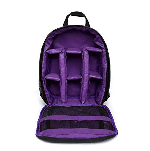 Waterproof SLR/DSLR Camera Backpack Shoulder Bag Travel Case For Canon Nikon Sony Digital Lens (Medium, Purple) - color: Purple, size: Medium