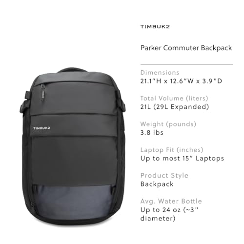 Timbuk2 Parker Commuter Laptop Backpack - color: Jet Black