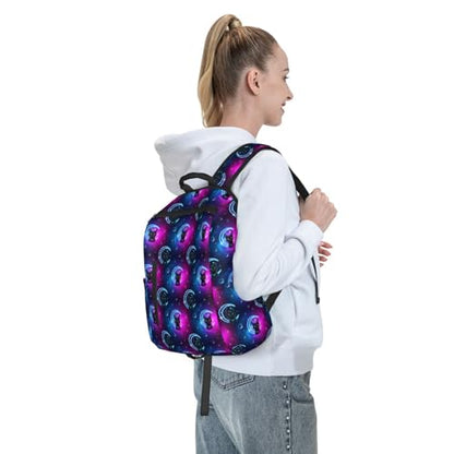 Compact Urban Commute Backpack Space Black Cat, Slim Fit Laptop Daypack for Office Business Casual Daily Wear Men Women - color: Picture (223)