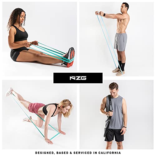 NonZero Gravity 100% Latex-Free Organic Rubber Power Resistance Bands | Compact Durable Hypoallergenic Bands for Strength Training & Workouts | 11 Levels (10 to 140 Lbs) - color: SET3 Mixed 5-Band