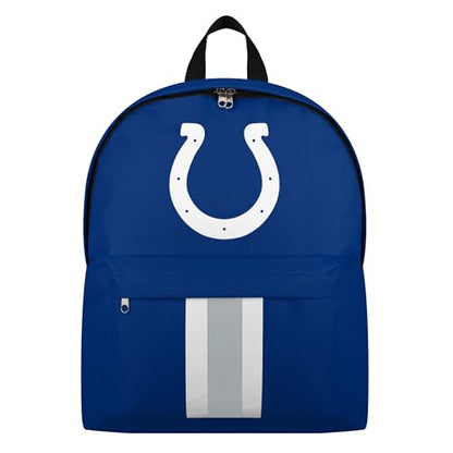 FOCO NFL Officially Licensed Team Color Primary Logo Solid Stripe Football School Bag Travel Backpack - Indianapolis Colts - Blue - color: Indianapolis Colts