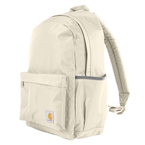 Carhartt 21L Classic Laptop Backpack, Water-Resistant Pack W/ 15" Laptop Sleeve and Organizational Compartments, Chalk - color: Chalk, size: One Size