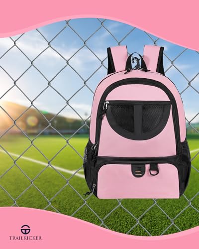 Basketball Bag Backpack for Men Women with Ball & Shoes Compartment 30L Capacity Lightweight Breathable Boys Girls Soccer Ball Bag Backpack Fit Volleyball Football Sports Travel School Gym - color: TK8Black Pink