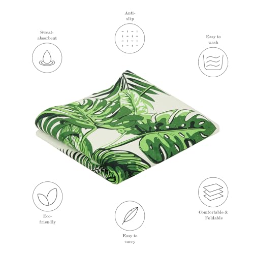 Foldable Yoga Mat, Non-slip Suede Fitness Mat With Carry Bag for Hot Yoga, Exercise, Pilates, 1.5mm Thick Lightweight Exercise Yoga Mat for Women - color: Green