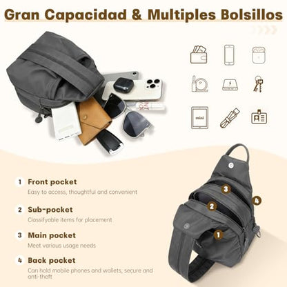 Waterproof 2-Way Mini Commuter Bag, Multi-Compartment Oxford Small Backpack, For Women, Collegeman, Commuter (Grey) - style: Grey
