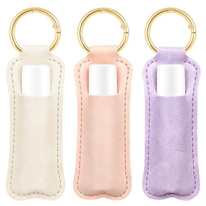 WK IEASON Lip Balm Holder for Chapstick Lipstick Sleeve Keychain,Small Christmas Gifts Stocking Stuffers for Teen Girls Women - color: 3 Pcs-set B