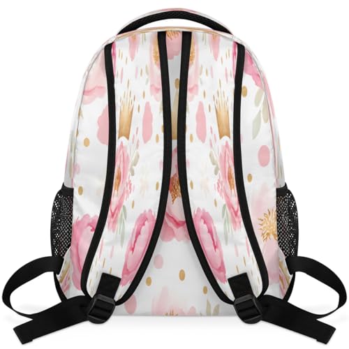 Pink Crown Laptop Backpack for Women 17 inch Backpacks Lightweight Computer Bag Rucksack Casual Daypack Work Travel - color: Multicolor-7