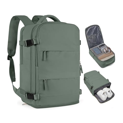 coofay Travel Backpack For Women Men Airline Approved Carry On Backpack Flight Approved Waterproof Sports Luggage Backpack Casual Daypack Small Hiking Backpacks - color: A-olive Green, size: Medium