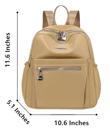 Mini Backpack Purse for Women Lightweight Nylon Casual Bag Small Daypacks for Work Travel (D Beige) - color: D Beige