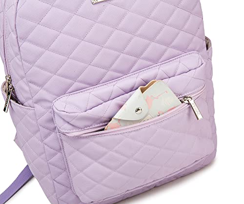 Kinmac Laptop Backpack with Massage Cushion Straps and USB Charging Port for Laptop Up to 15.6 Inch Men Women Travel Outdoor Backpack (Purple) - color: Purple Embroider