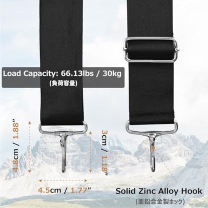 Azarxis Wide Replacement Shoulder Strap Adjustable Crossbody Canvas Webbing for Messenger Bag Laptop Computer Bag - color: #2 - Black